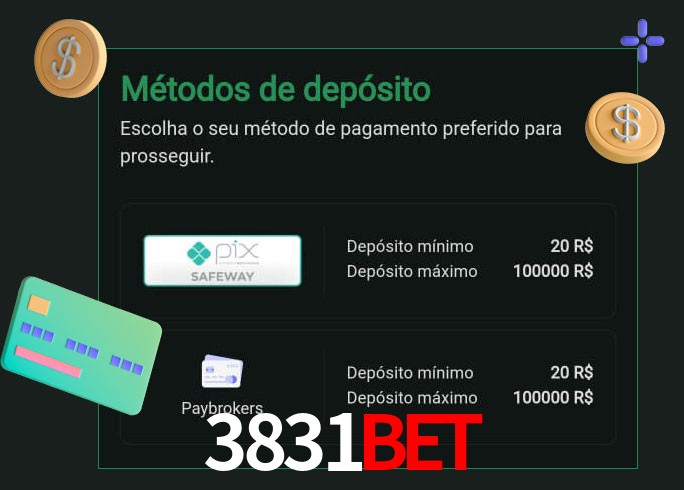 O cassino 3831Bet oferece uma grande variedade de métodos de pagamento